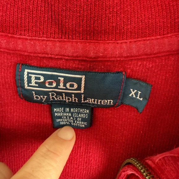 Polo by Ralph Lauren Red Zip Up Sweater - Picture 5 of 7
